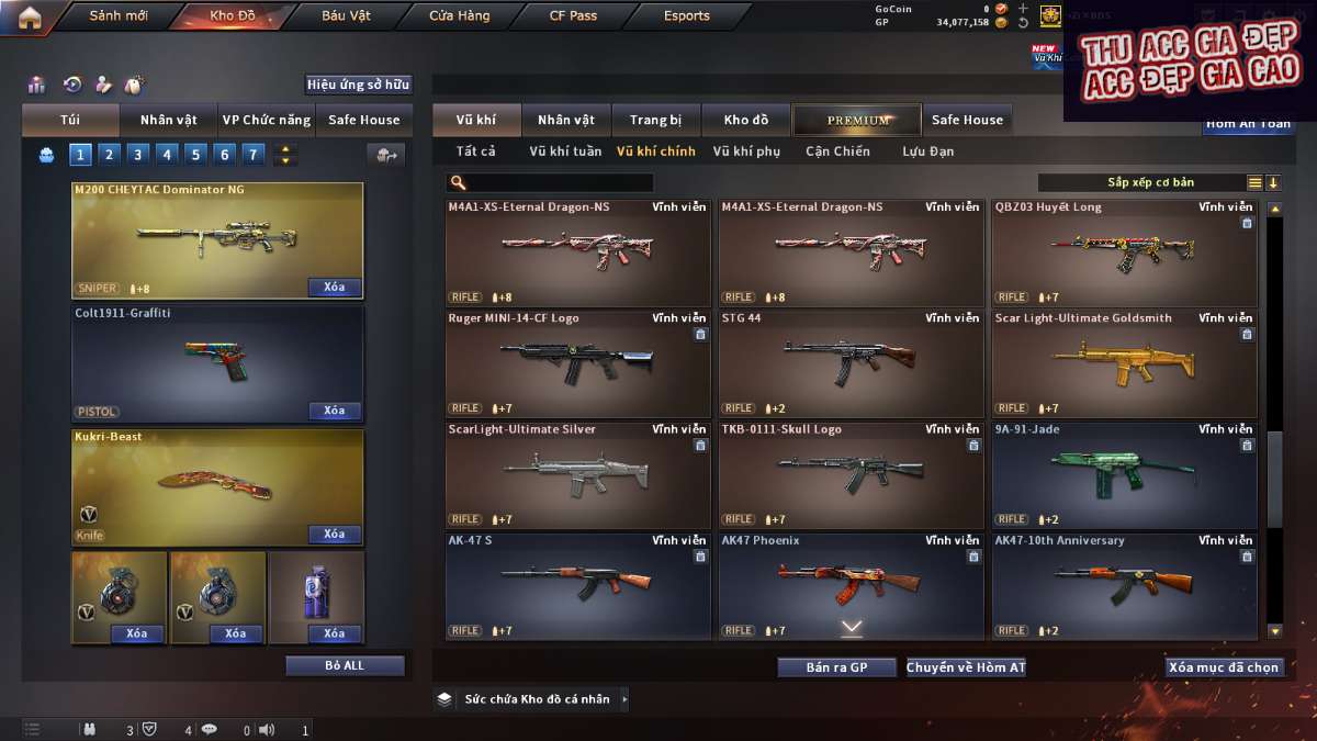 shop acc cf uy tin gia re